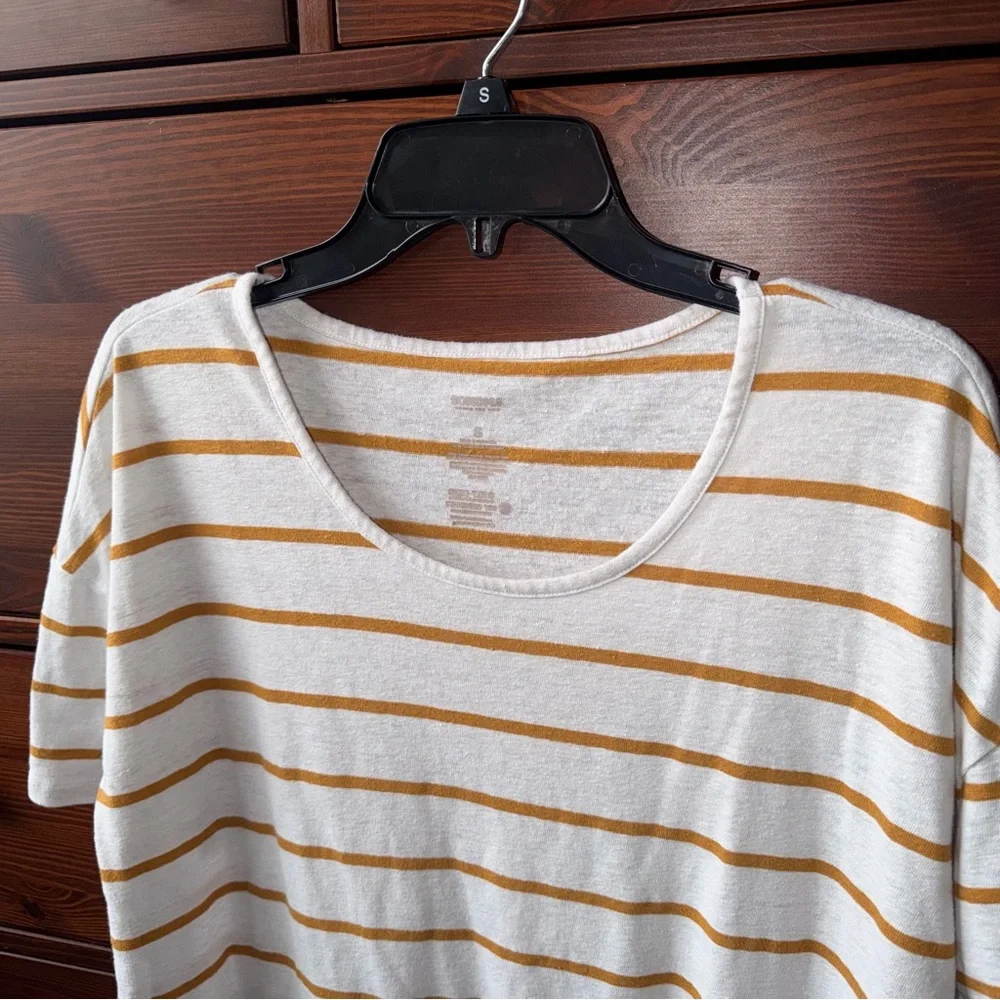 Women’s Slouchy Striped Linen Blend Tee